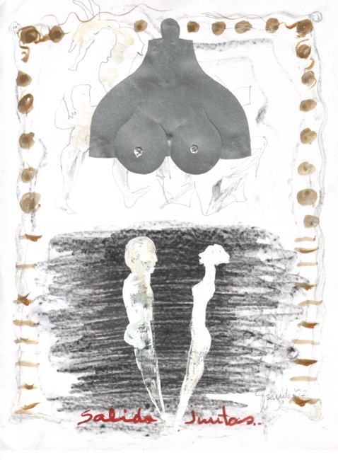 1999 Salido juntos,mixta sobre papel,27.8x21.5cms