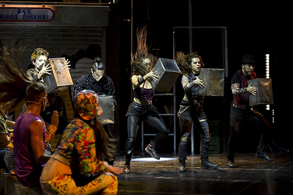 Málaga (España) 21/09/2017 El afamado grupo de percusión Mayumana, durante su actuación esta noche en el Teatro Cervantes. Foto: Daniel Pérez / Teatro Cervantes